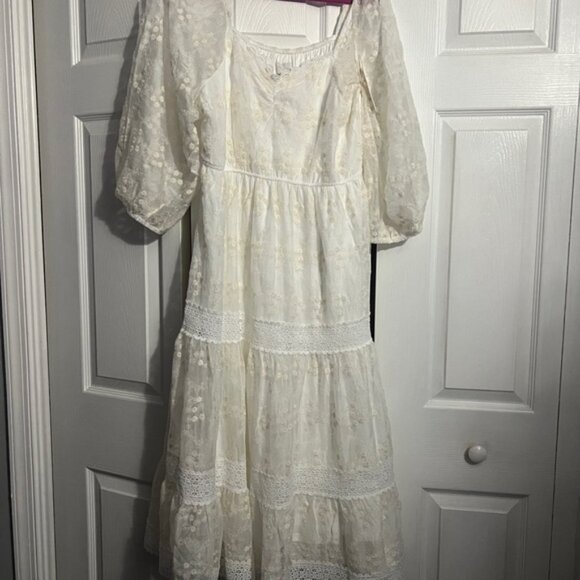 Elegant Cream Maxi Dress - Picture 1 of 15